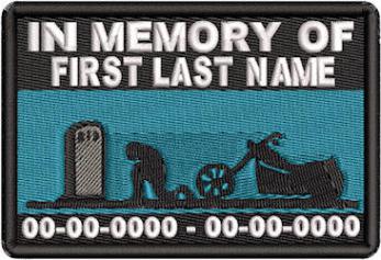 In Memory Of Patch - RIP Motorcycle Rider Patch - MidNight Blue