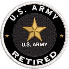 US Army Retired Patch White Border