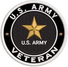 US Army Veteran Patch White Border