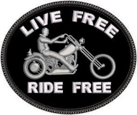 Live Free Ride Free Oval Patch