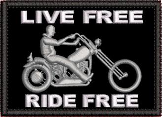 Live Free Ride Free Retangle Patch